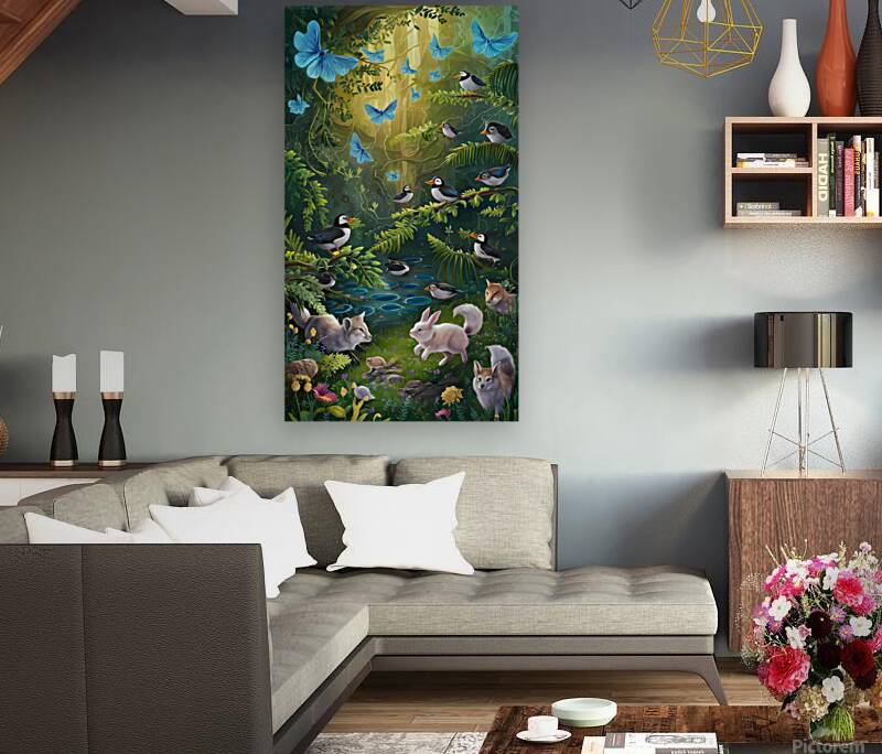 a breathtaking illustration of a magical forest  Reproduction