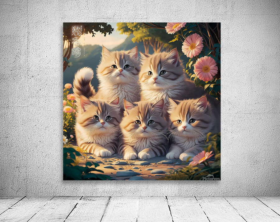 a stunning and serene illustration of young fluff Wall Preview