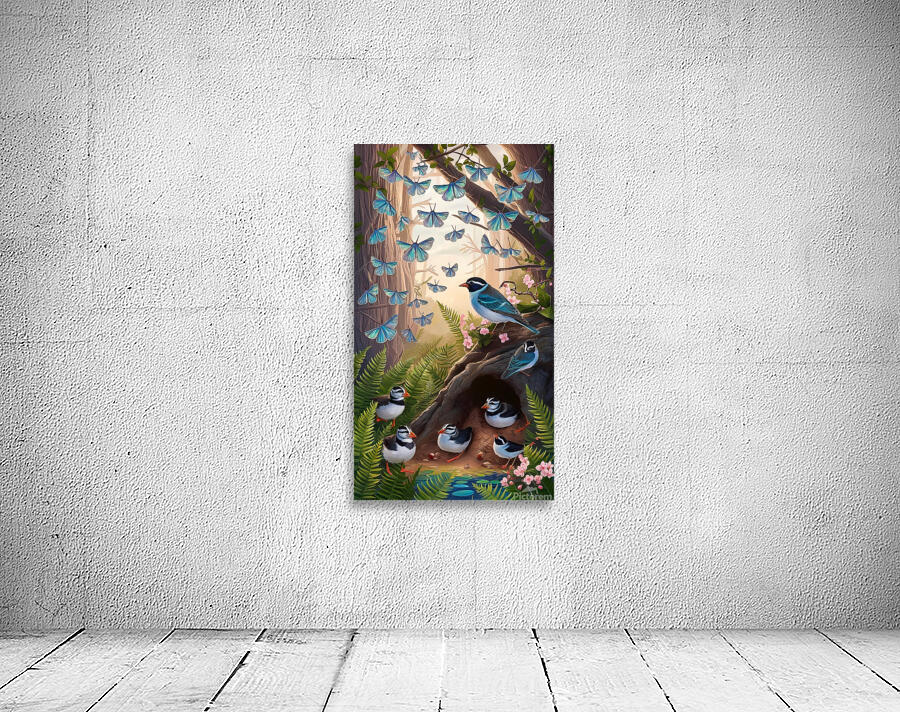 high above the forest floor bathed in the warm gl Wall Preview