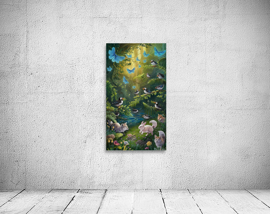 a breathtaking illustration of a magical forest  Wall Preview