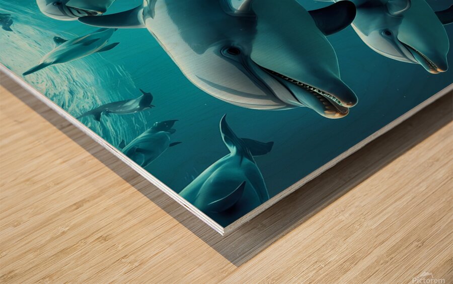 dolphins Wood print