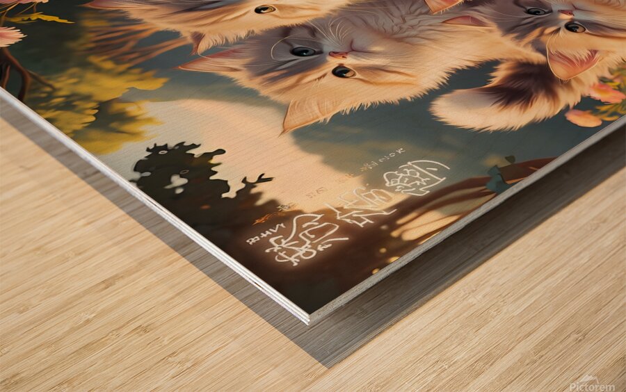 a stunning and serene illustration of young fluff Wood print