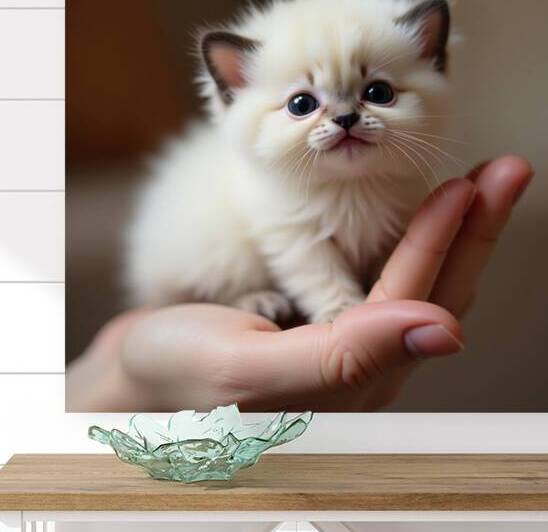 Flux Dev Adorable fluffy and compact a small cat by Asmaya