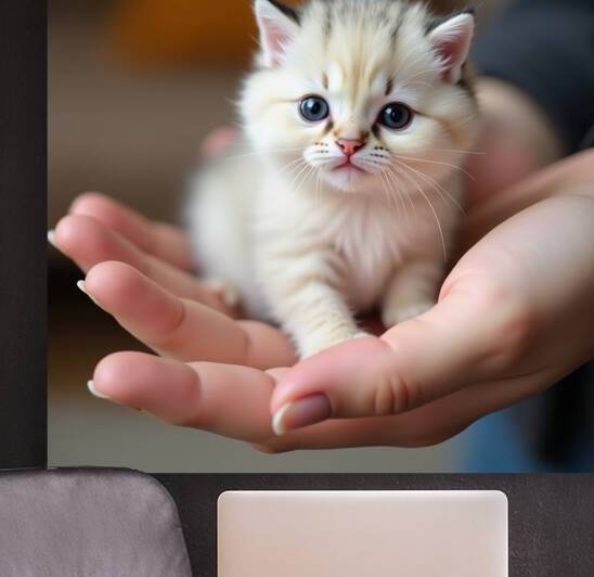 Flux Dev Adorable fluffy and compact a small cat by Asmaya