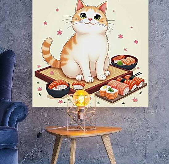 Flux Dev A whimsical illustration of a serene cat by Asmaya