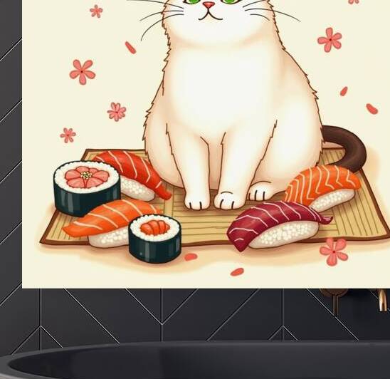 Flux Dev A whimsical illustration of a serene cat by Asmaya