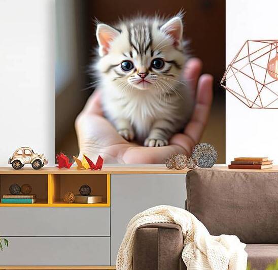 Flux Dev Adorable fluffy and compact a small cat by Asmaya