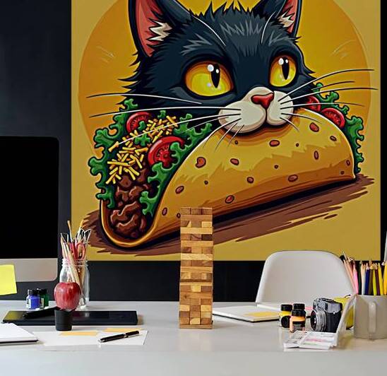 Flux Dev A vibrant whimsical illustration of a ca by Asmaya