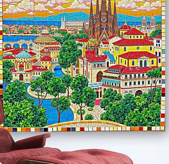 Flux Schnell Vibrant mosaic artwork depicting the by Asmaya