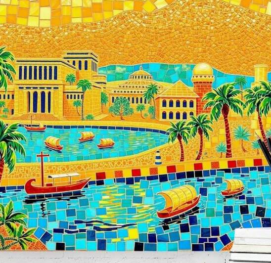 Flux Schnell A vibrant mosaic artwork depicting t by Asmaya