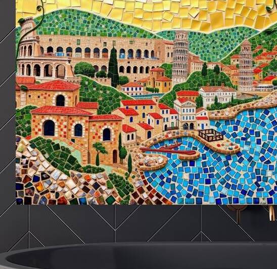 Flux Schnell A vibrant mosaic artwork depicting t by Asmaya