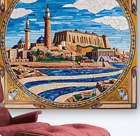 Leonardo Phoenix 09 A vibrant mosaic artwork depi by Asmaya