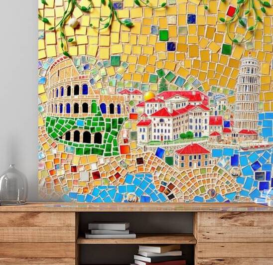 Flux Schnell A vibrant mosaic artwork depicting t by Asmaya