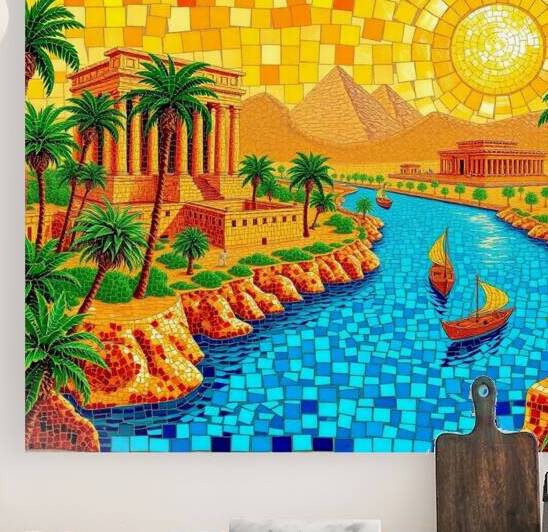Flux Schnell A vibrant mosaic artwork depicting t by Asmaya