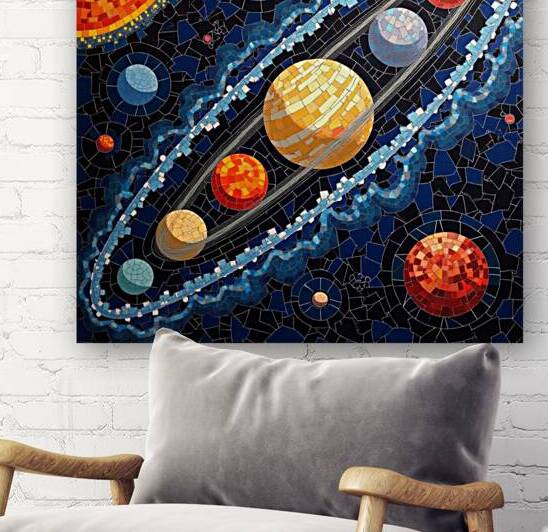 Flux Dev A vibrant geometric mosaic artwork depic by Asmaya