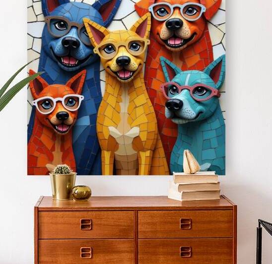 Flux Dev A vibrant and whimsical mosaic artwork f by Asmaya