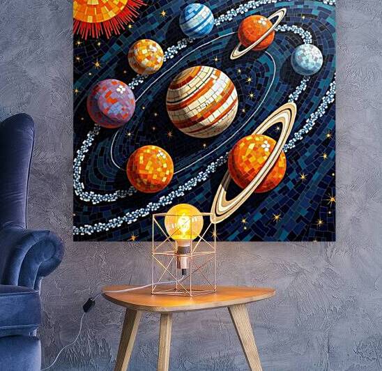 Flux Dev A vibrant geometric mosaic artwork depic by Asmaya