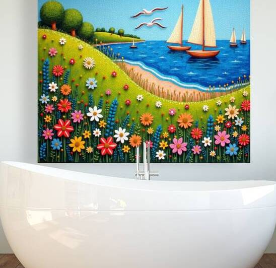 Flux Dev A vibrant and colorful mosaic artwork de by Asmaya