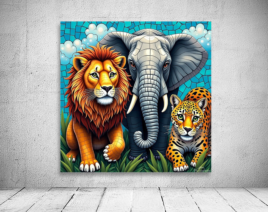 Flux Dev A vibrant mosaic artwork featuring a dyn Wall Preview