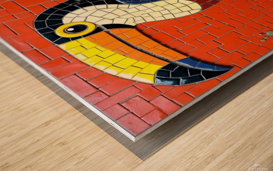 Flux Dev A vibrant intricately arranged mosaic de Wood print