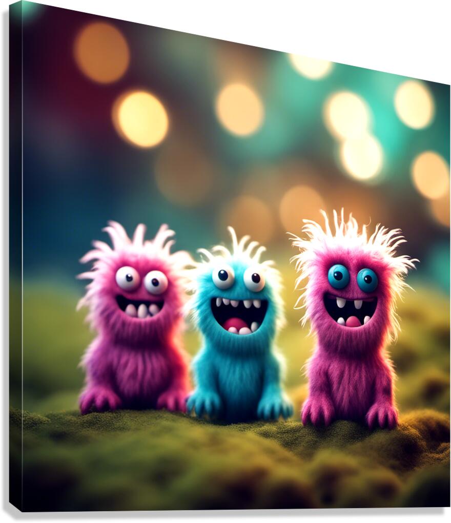 Monsterville Monsters: Friends  1 Canvas Print