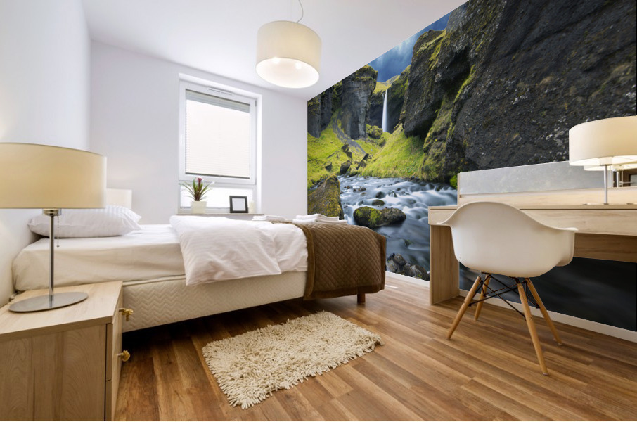 kvernufoss river Mural print