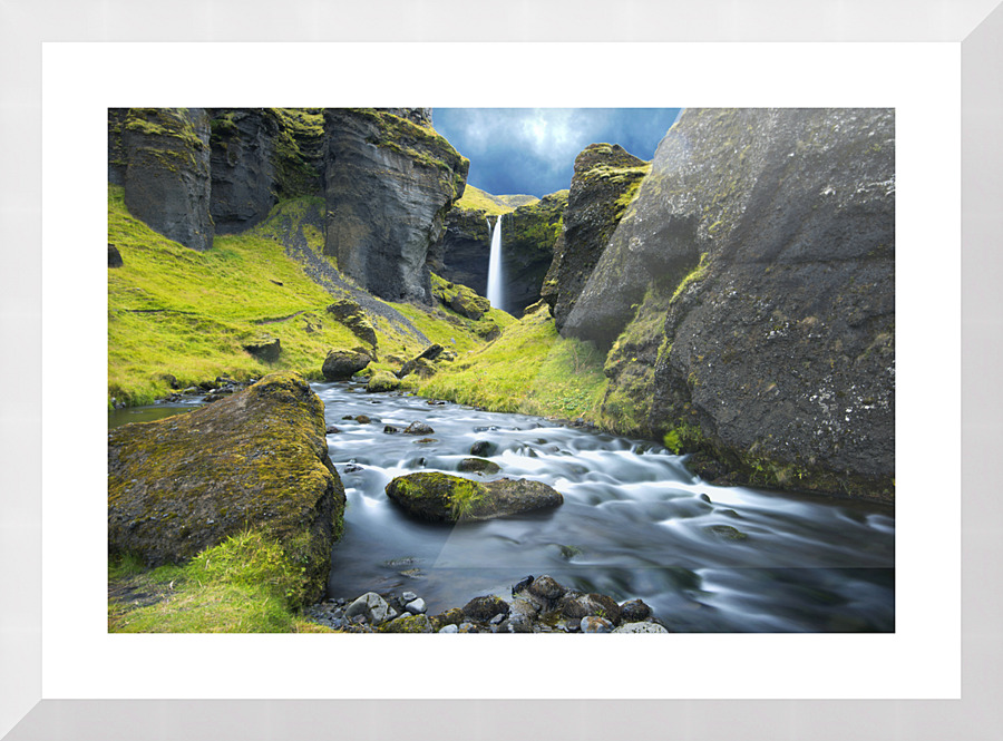 kvernufoss river Picture Frame print