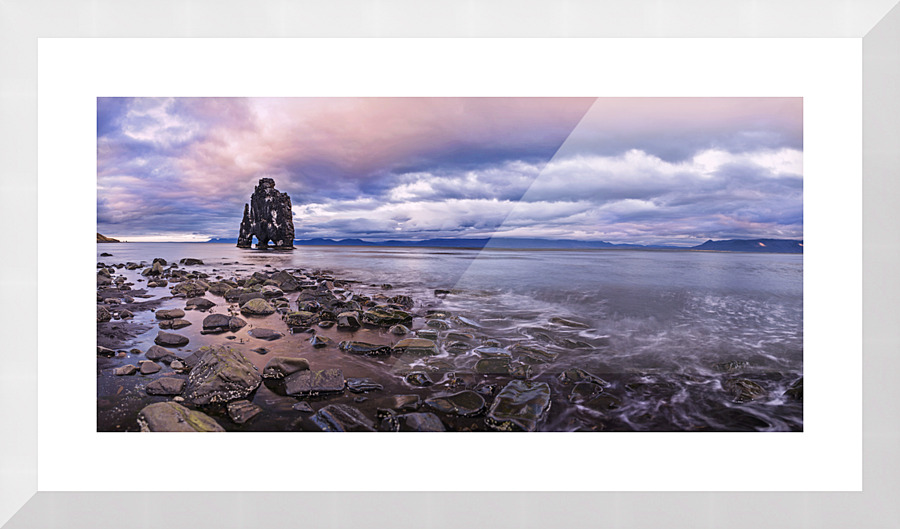 hvitserkur panorama Picture Frame print