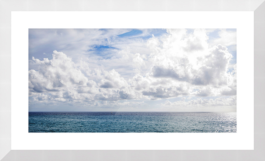sailboat cloudscape Picture Frame print