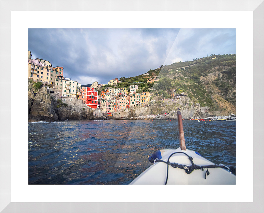 riomaggiore from boat Picture Frame print