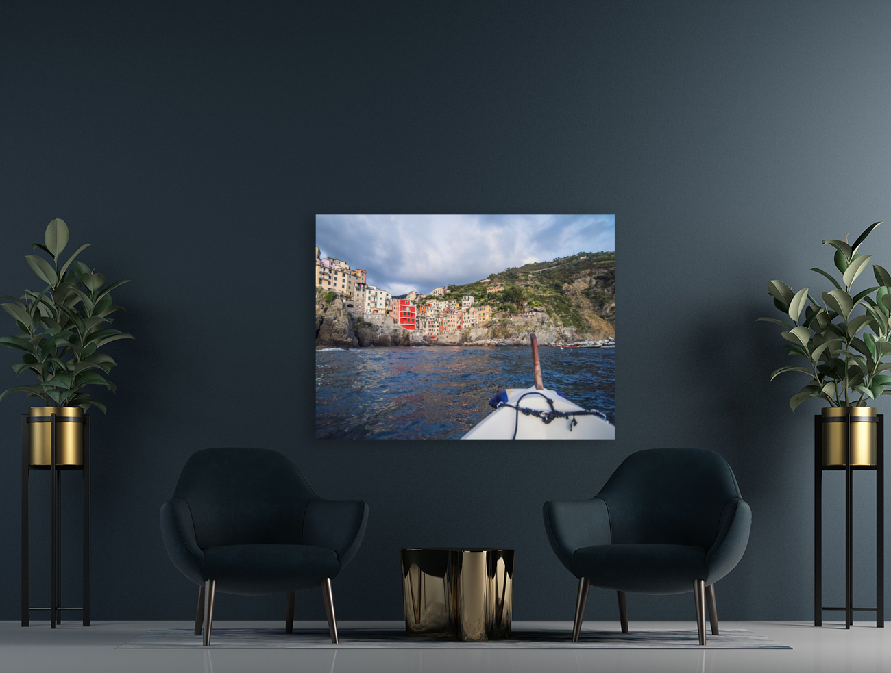riomaggiore from boat Reproduction