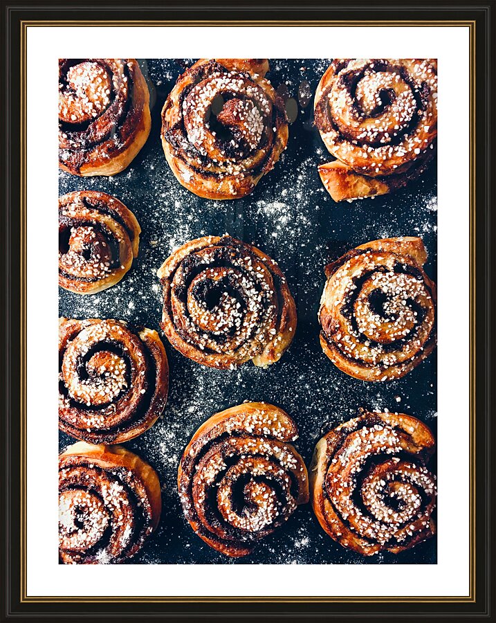 Cinnamon Bun Uppsala Sweden Picture Frame print