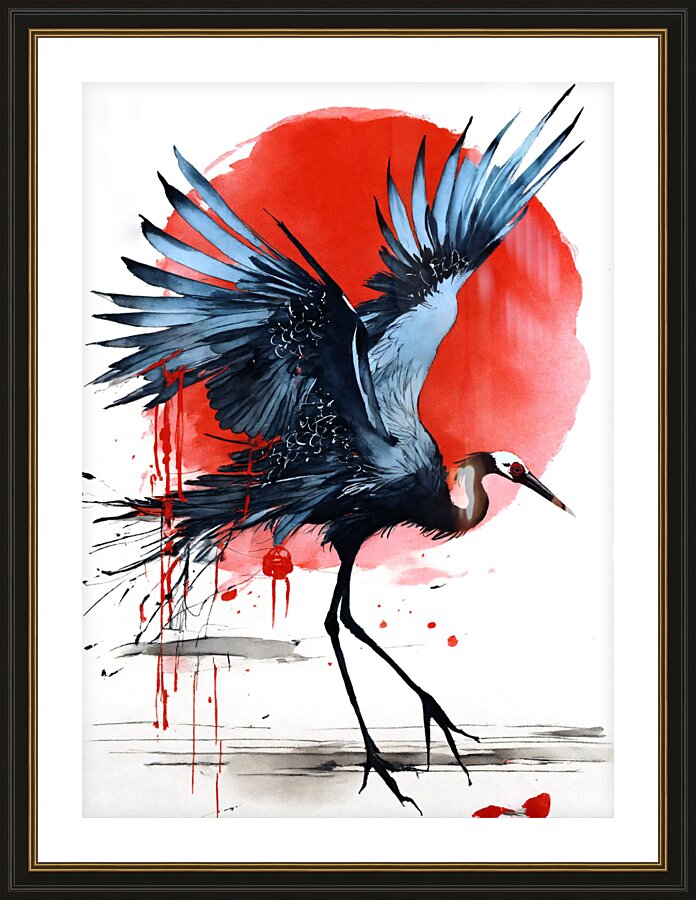 Crane Dance Picture Frame print