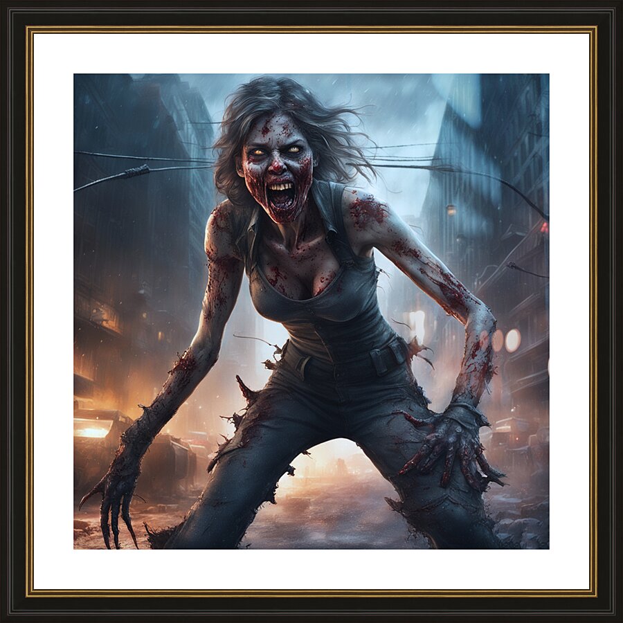 Zombie Lady Picture Frame print