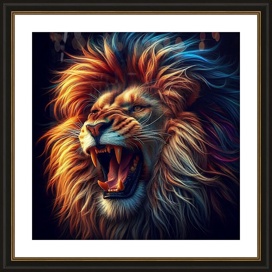 Roaring Lion Picture Frame print