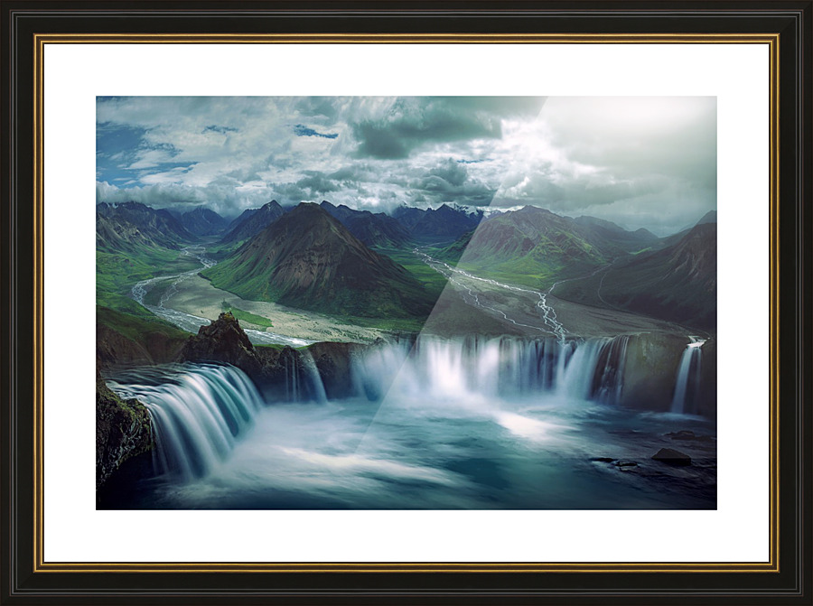 Fantasy Waterfalls Picture Frame print