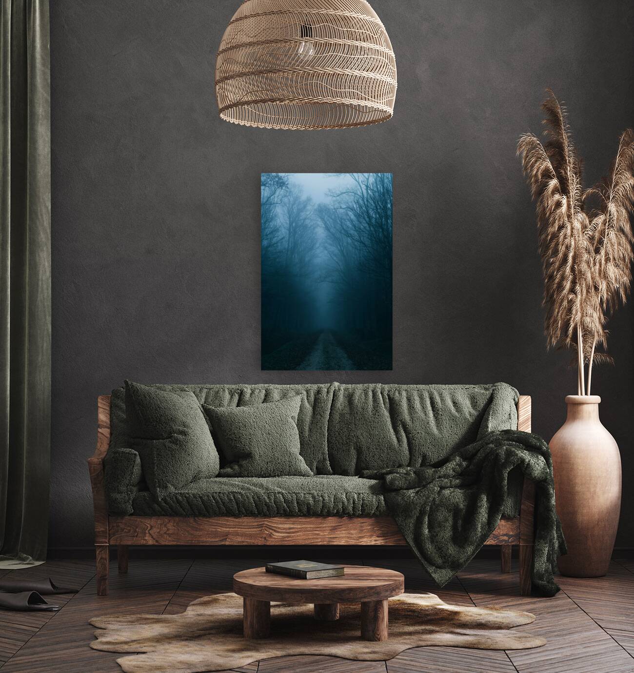 Creepy Eerie Cold Woods Reproduction