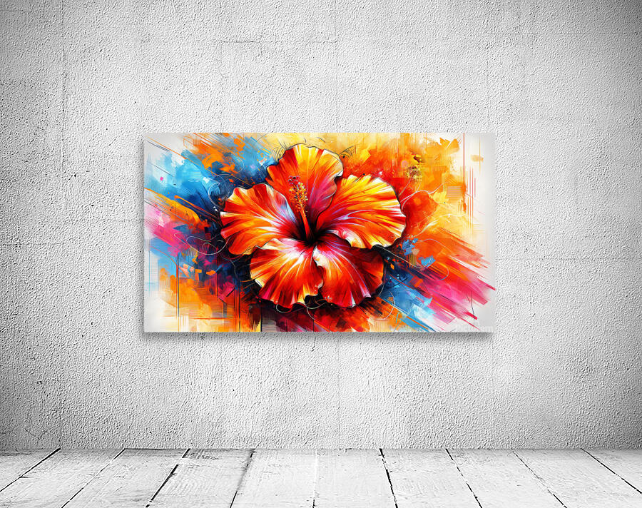 Orange Hibiscus Wall Preview