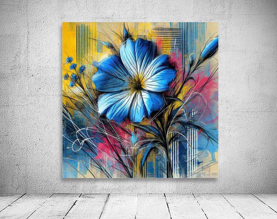 Blue Common Primrose - Square Wall Preview