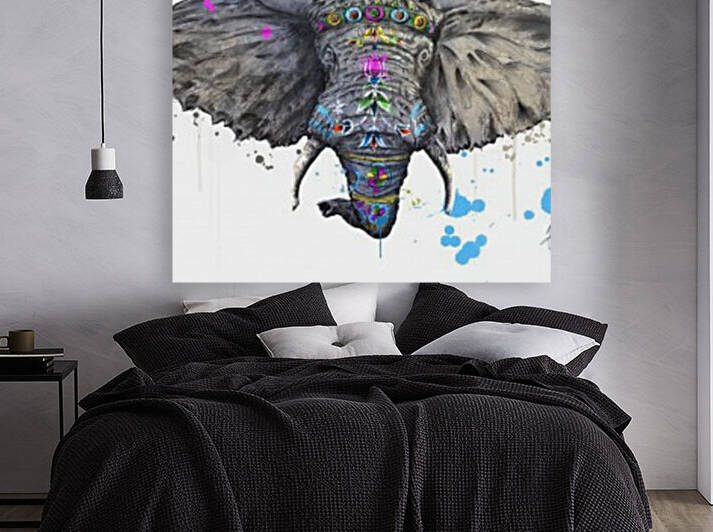 elefante con azul adicional by Francisco Gonzalez Art