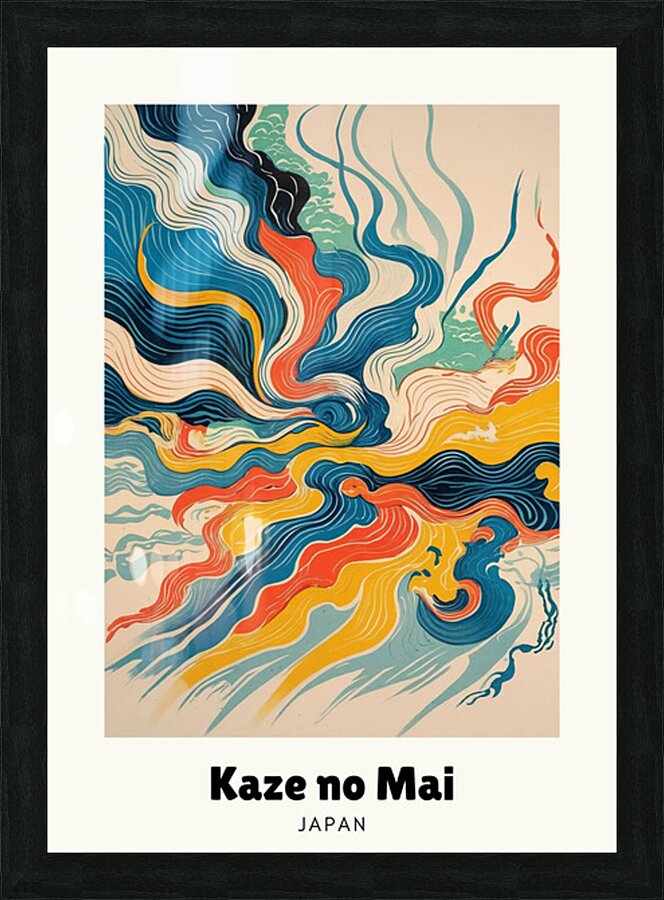 Wind Dance - Kaze no Mai, Japanese abstract art print by KOSAKI DESIGN, F02 edition