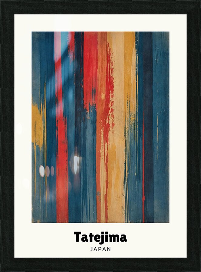 Vertical Streaks - Tatejima, Japanese abstract art print by KOSAKI DESIGN, F02 edition
