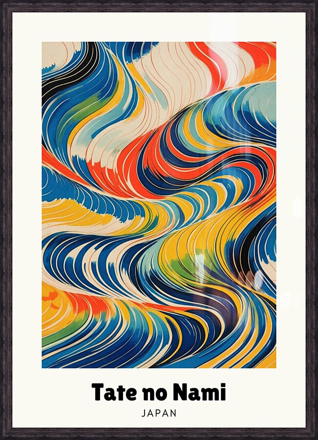 Vertical Wave - Tate no Nami, Japanese abstract art print by KOSAKI DESIGN, F02 edition