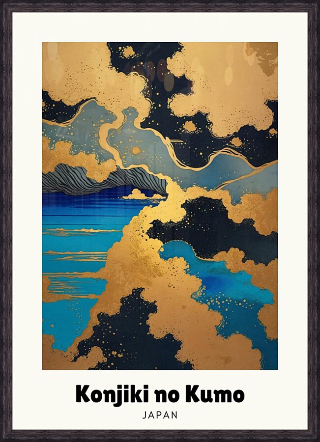 Moonlit Golden Clouds - Konjiki no Kumo, Japanese abstract art print by KOSAKI DESIGN, F02 edition