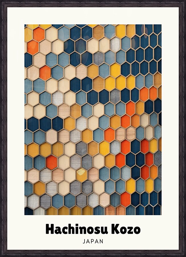 Honeycomb Core - Hachinosu Kozo, Japanese abstract art print by KOSAKI DESIGN, F02 edition