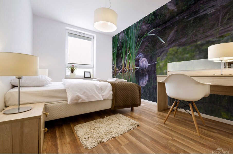Blue Heron Mural print