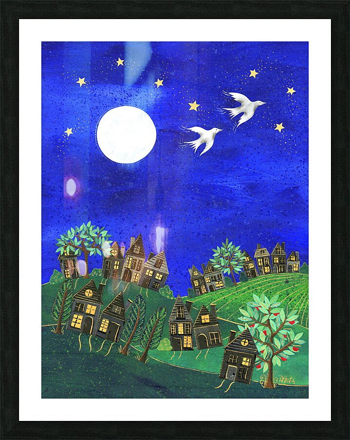 Nighttime Neighborhood Picture Frame print