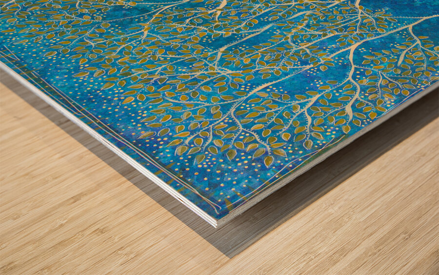 Four Trees And A Full Moon Wood print