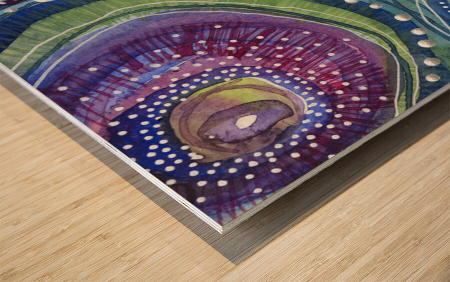 Indigo Tide Pool Wood print