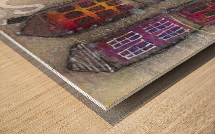 Joyful Row Homes Wood print